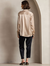 [شامبانيا] SilkSilky-SA Long Sleeve Lapel Collar بلايز نسائية 002