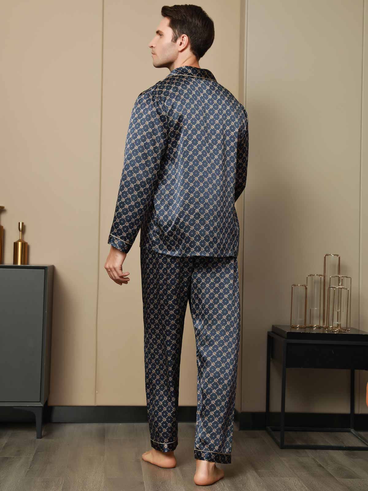 [سلسلة كحلي] SilkSilky-SA الحرير الخالص Mens Pajamas 002