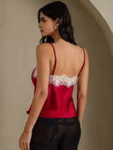 [خمر] SilkSilky-SA Spaghetti Strap V Neck كامي 002