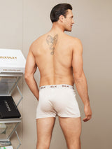 [اللون البيج] SilkSilky-SA الحرير الخالص Mens Underwear 002,