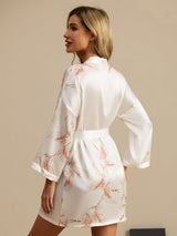 [أبيض] SilkSilky-SA 3/4 Sleeve رداء حمام نسائي 002