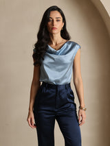 [أزرق غامق] SilkSilky-SA 19Momme الحرير Womens Pants 009