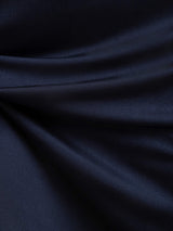 [أزرق غامق] SilkSilky-SA محبوك الحرير رقبة مستديرة ملابس نوم نسائية 005,