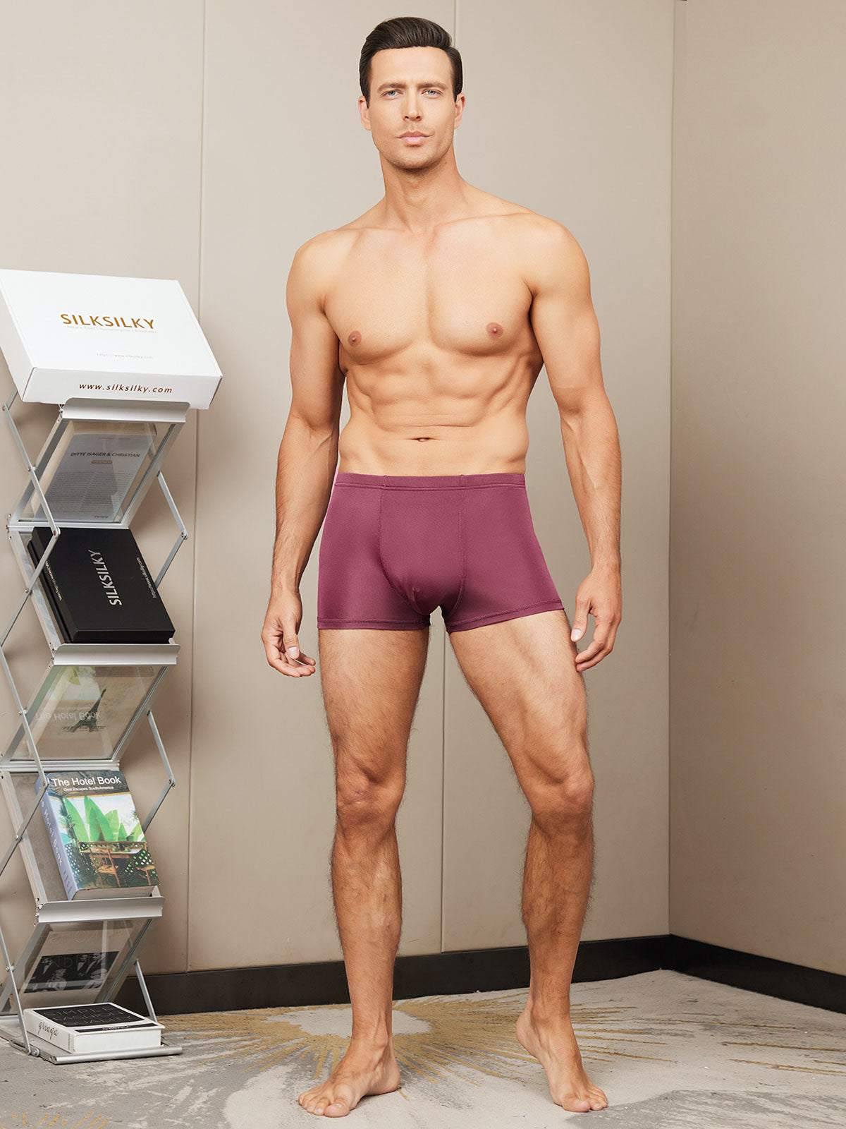 SilkSilky SA محبوك الحرير Mens Underwear خمر 005