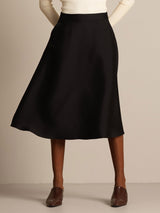 [أسود] SilkSilky-SA 32Momme الحرير Skirt 006