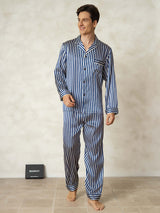 [الخط البحري] SilkSilky-SA 19Momme الحرير الخالص Mens Pajamas 001,