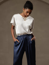 [رمادي فاتح] SilkSilky-SA Short Sleeve Boat Neck تي شيرت نسائية 005