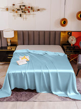 [أزرق فاتح] SilkSilky-SA 19Momme غطاء السرير 002