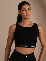 [أسود] SilkSilky-SA Sleeveless Crew Neck كامي 001