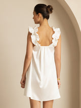 [أبيض] SilkSilky-SA Sleeveless Square Neck باس النوم 002