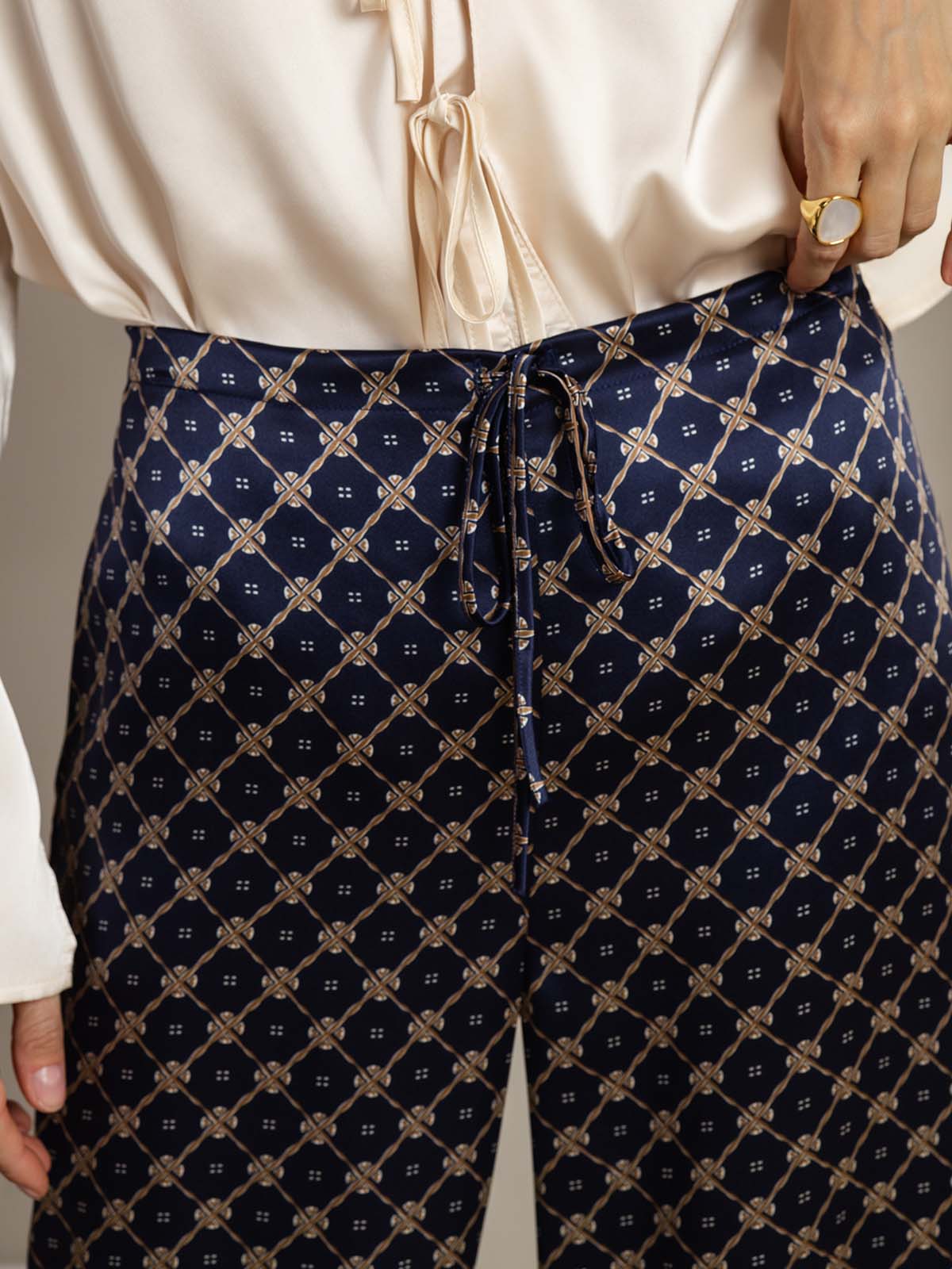 [سلسلة كحلي] SilkSilky-SA 19Momme الحرير Womens Pants 005