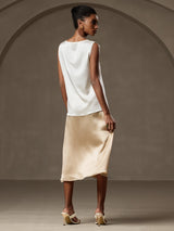 [أبيض] SilkSilky-SA Sleeveless Round Neck كامي 002