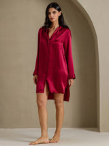 [خمر] SilkSilky-SA Long Sleeve Lapel Collar باس النوم 008