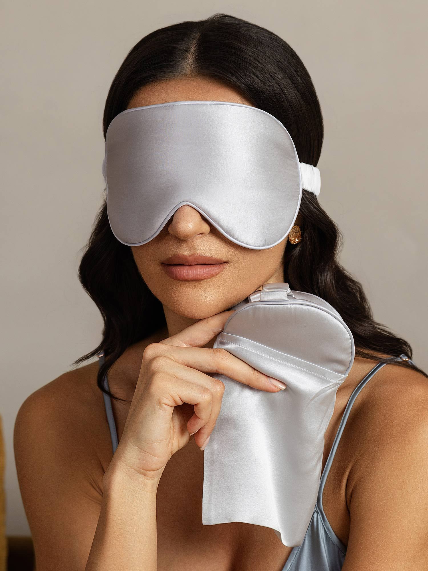[فضة] SilkSilky-SA الحرير الخالص Eye Mask 007
