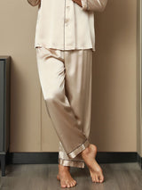 [تان (بني فاتح)] SilkSilky-SA الحرير الخالص Mens Sleep Bottoms 004,