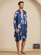 [أزرق غامق] SilkSilky-SA 19Momme Long Sleeve Mens Pajamas 005
