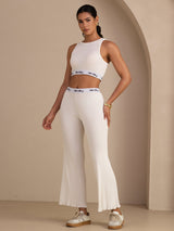 [أبيض] SilkSilky-SA Sleeveless Crew Neck Women's Outfit Sets 001