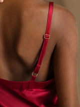 [خمر] SilkSilky-SA Sleeveless V Neck فساتين نسائية 005