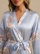 [أزرق فاتح] SilkSilky-SA 3/4 Sleeve رداء حمام نسائي 005