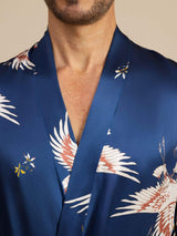 [أزرق غامق] SilkSilky-SA 19Momme Mens Robe 003