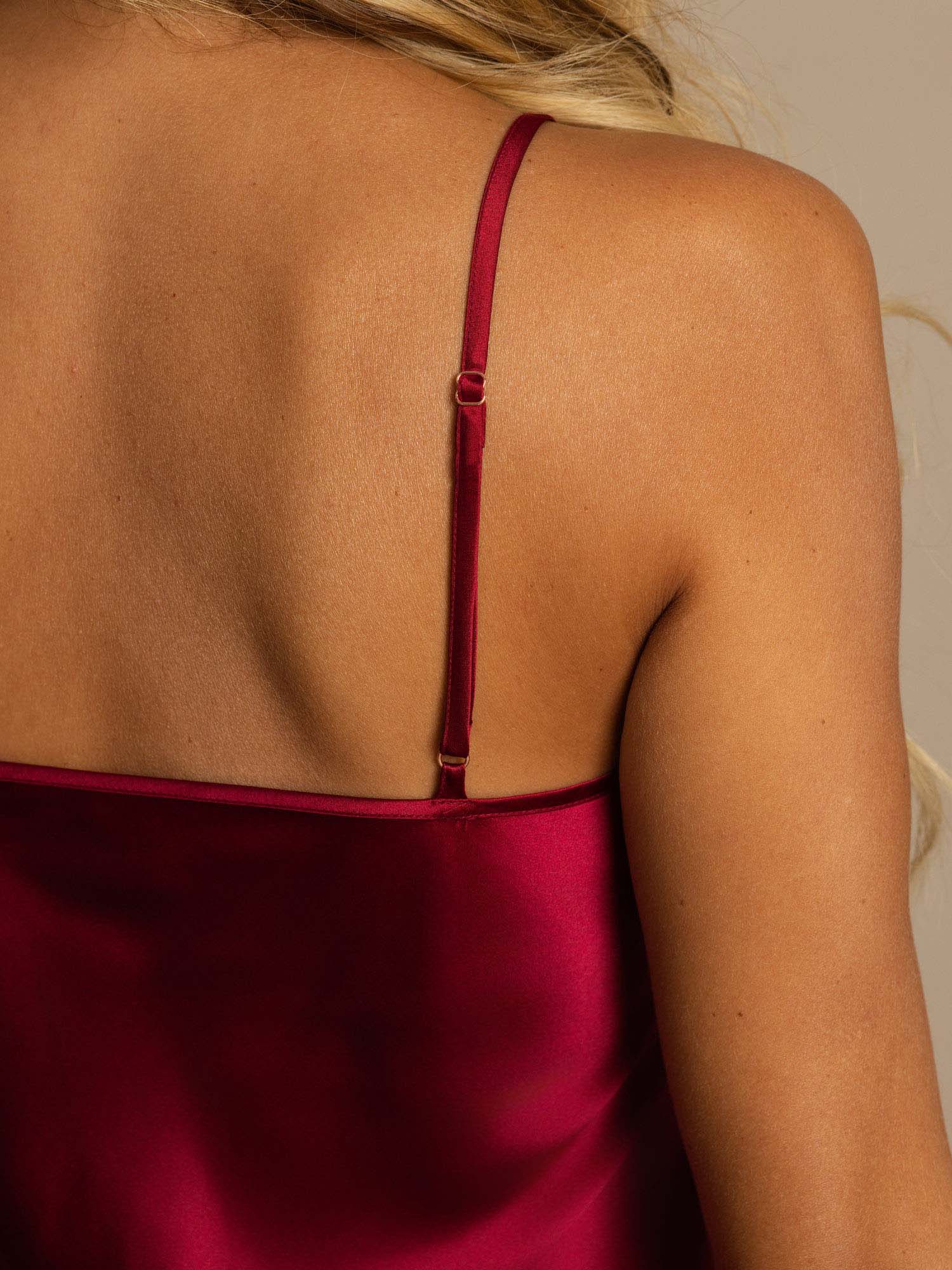 [خمر] SilkSilky-SA الأشرطة السباغيتي رقبة على شكل حرف V باس النوم 004