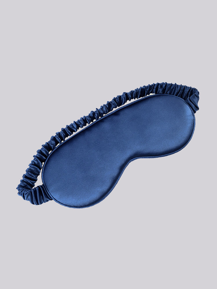 SilkSilky-SA 19Momme الحرير الخالص Eye Mask أزرقغامق 003