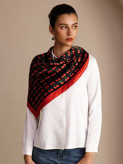 [كرز أسود] SilkSilky-SA Scarf 007