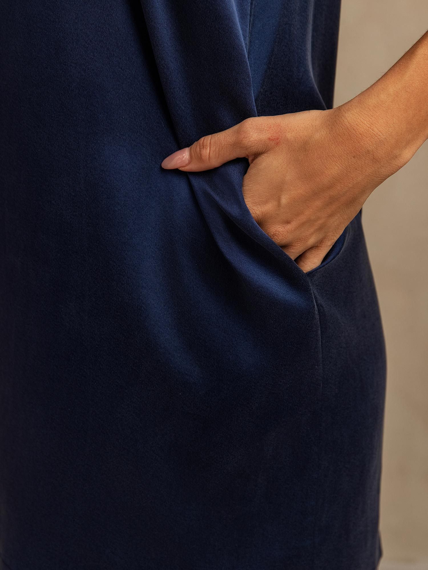 [أزرق غامق] SilkSilky-SA 19Momme الحرير Nightgown 005,