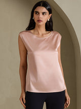 [توسكانا] SilkSilky-SA Cap Sleeve Round Neck تي شيرت نسائية 003