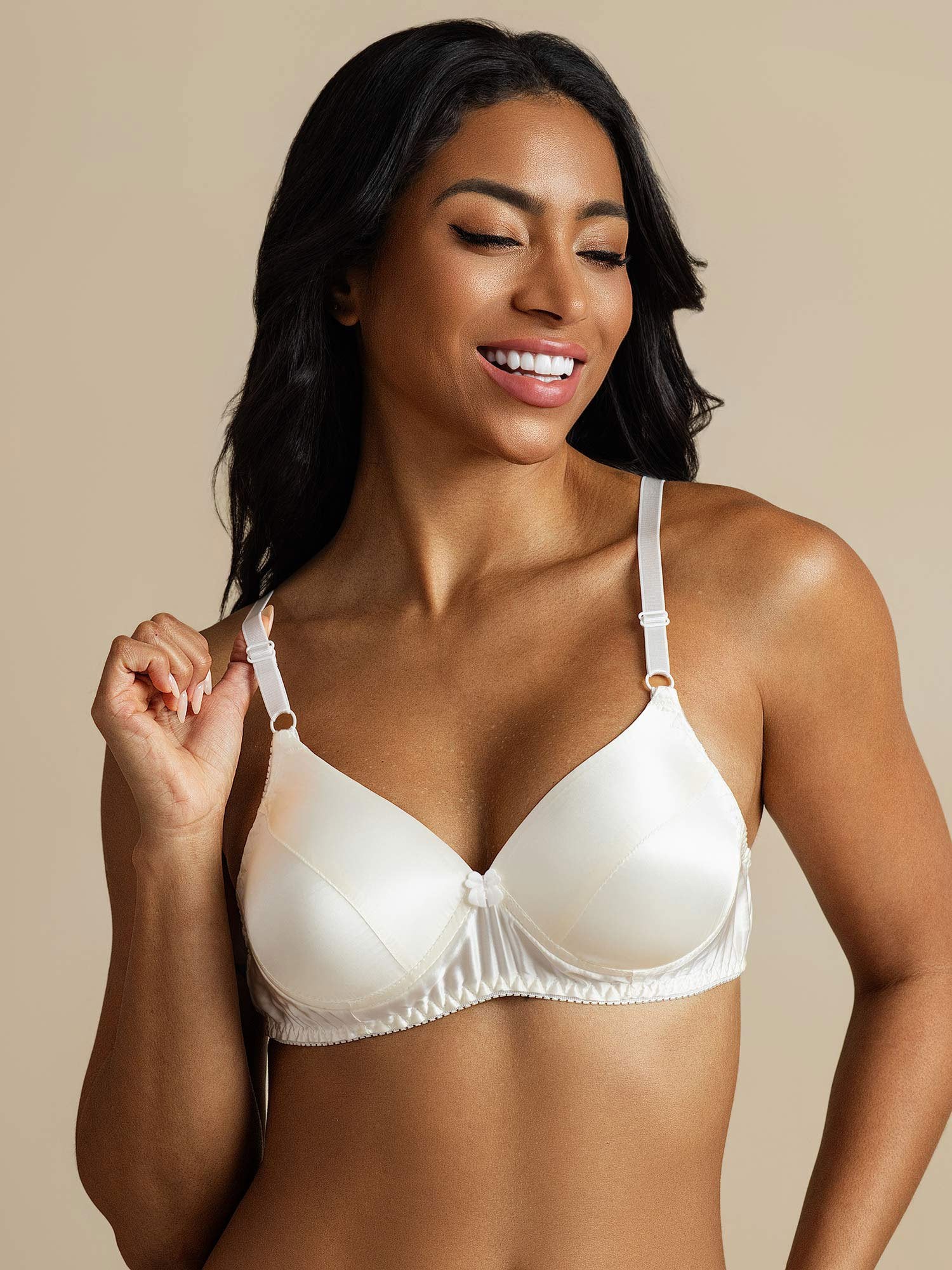 [أبيض] SilkSilky-SA الحرير الخالص Bra 001,