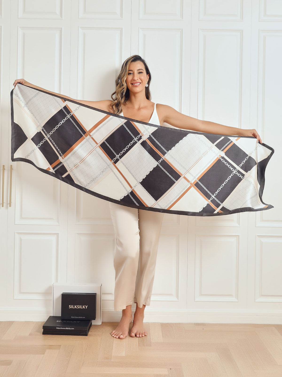 [P021] SilkSilky-SA الحرير الخالص Scarf 006,