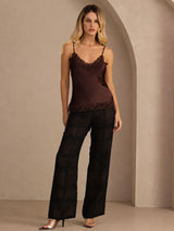 [بني] SilkSilky-SA Spaghetti Strap V Neck كامي 007
