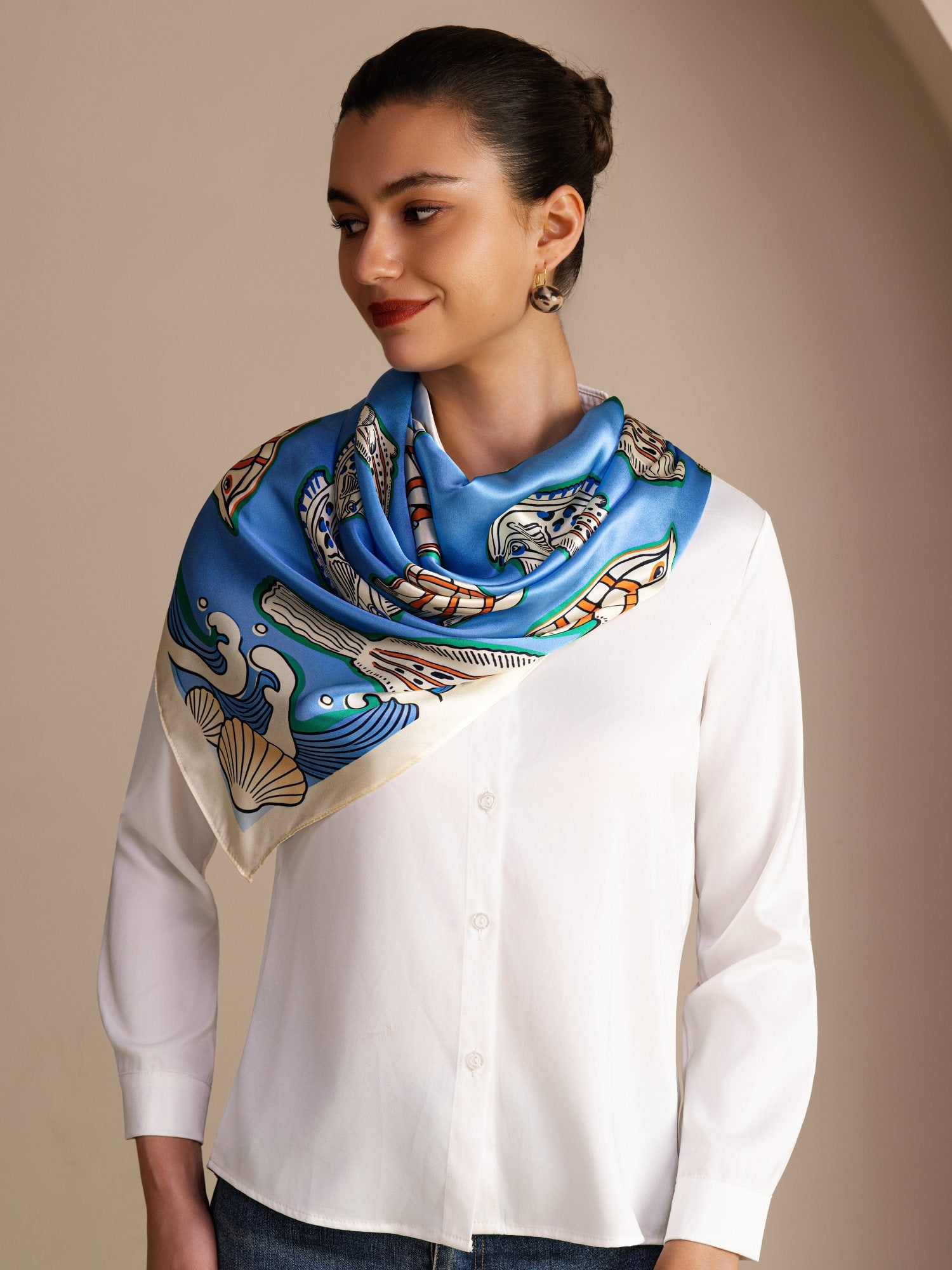 [سمكة زرقاء] SilkSilky-SA Scarf 002