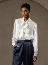[أزرق غامق] SilkSilky-SA 19Momme الحرير Womens Pants 004