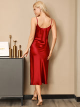 [خمر] SilkSilky-SA Sleeveless V Neck باس النوم 002