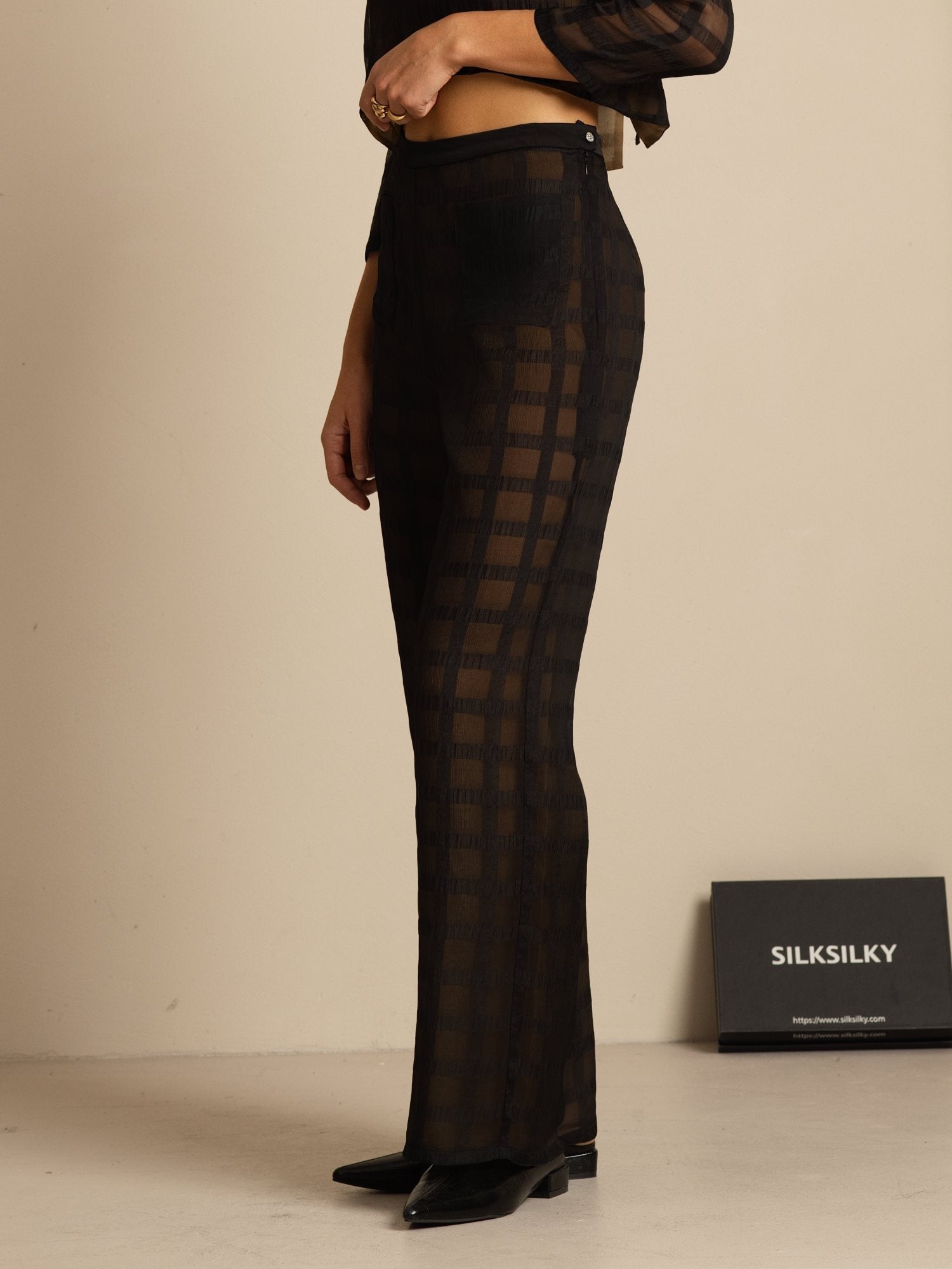 [أسود] SilkSilky-SA Womens Pants 004