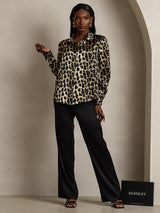 [فهد] SilkSilky-SA Long Sleeve Lapel Collar بلايز نسائية 007