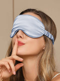 SilkSilky-SA 19Momme الحرير الخالص Eye Mask أزرقفاتح 003