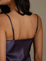 [رمادي أرجواني] SilkSilky-SA Sleeveless V Neck باس النوم 005