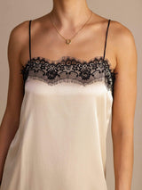 [بيج الأرز] SilkSilky-SA Spaghetti Strap Square Neck فساتين نسائية 003
