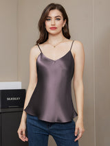 [رمادي أرجواني] SilkSilky-SA Spaghetti Strap V Neck كامي 005