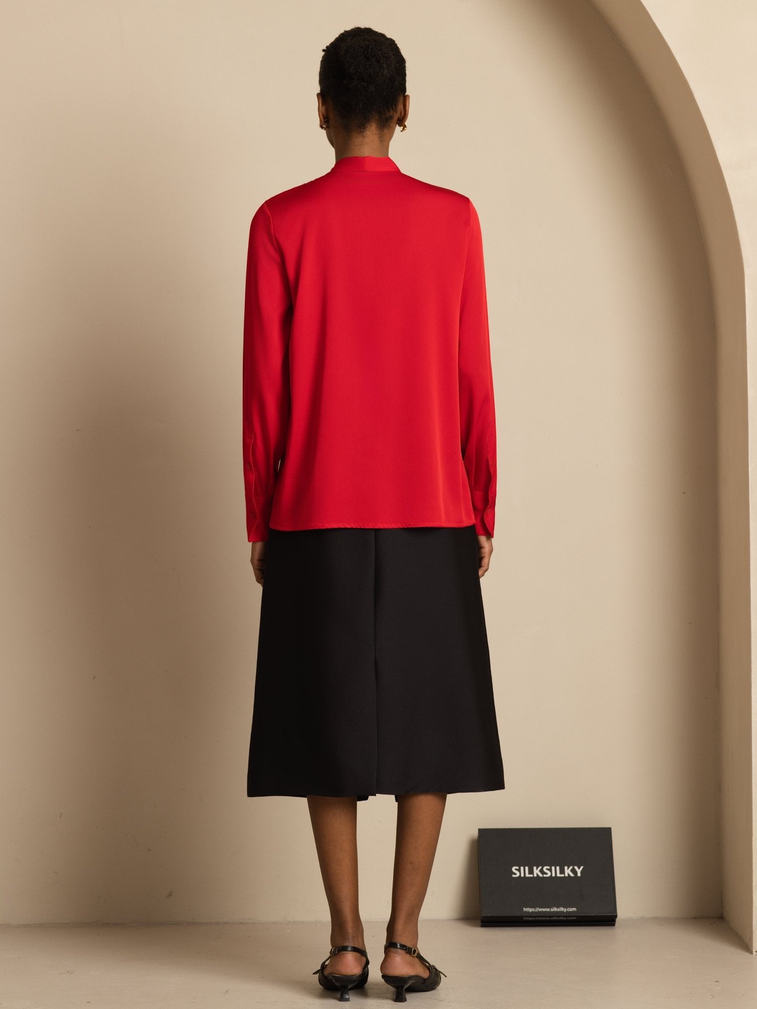 [خمر] SilkSilky-SA 19Momme Blouse 002