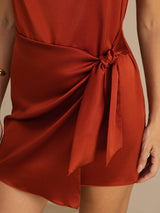 [الكراميل] SilkSilky-SA Sleeveless Cowl Neck فساتين نسائية 005