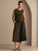 [عتيق صنوبري] SilkSilky-SA Sleeveless Crew Neck Women's Outfit Sets 001