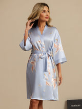 [أزرق فاتح] SilkSilky-SA 3/4 Sleeve رداء حمام نسائي 003