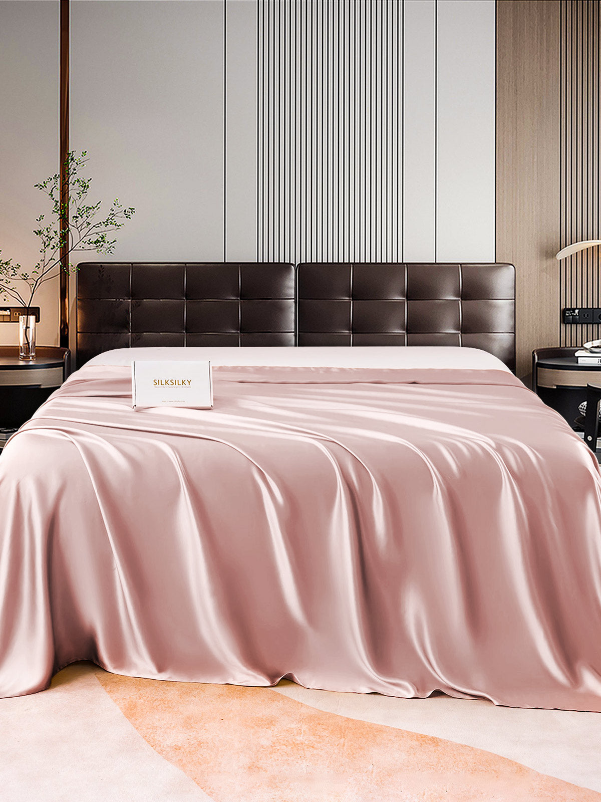 [بشرة الخوخ] SilkSilky-SA 22Momme غطاء السرير 001