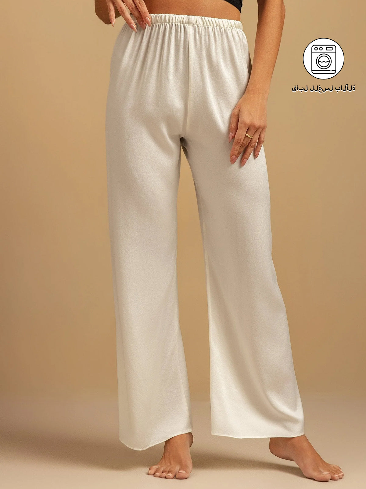 [أبيض] SilkSilky-SA 19Momme الحرير Womens Sleep Bottoms 001