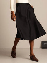 [أسود] SilkSilky-SA 32Momme الحرير Skirt 003