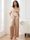 SilkSilky-SA-الحرير-الخالص-نصف-الأكمام-Womens-Pajamas-شامبانيا-006