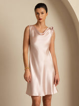 [لون القرنفل] SilkSilky-SA Sleeveless Cowl Neck فساتين نسائية 005